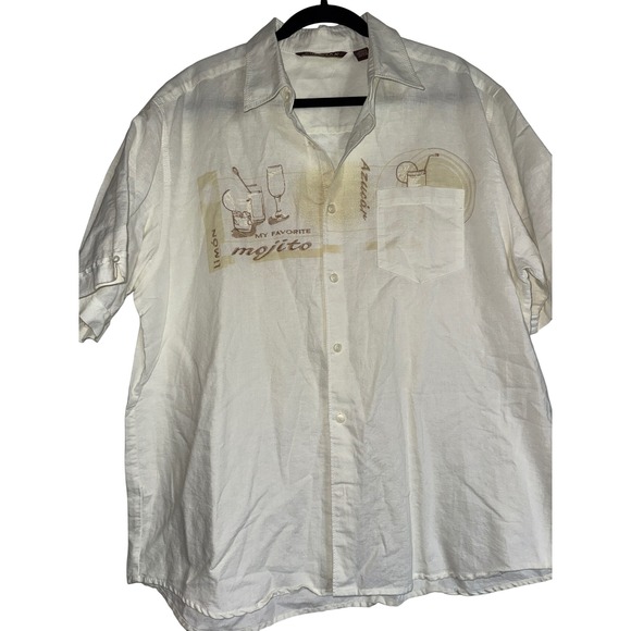 Cubavera Embroidered Mojito Short Sleeve Button Up Shirt Tropical Summer XL - Picture 1 of 11